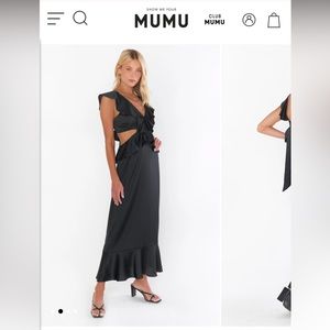 Zoey midi black satin- show me your mumu